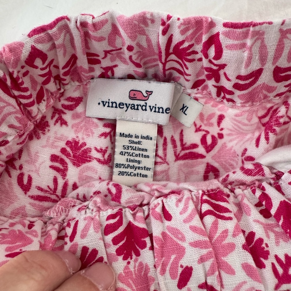 Vineyard Vines pink floral linen blend shorts women’s XL - Picture 4 of 4